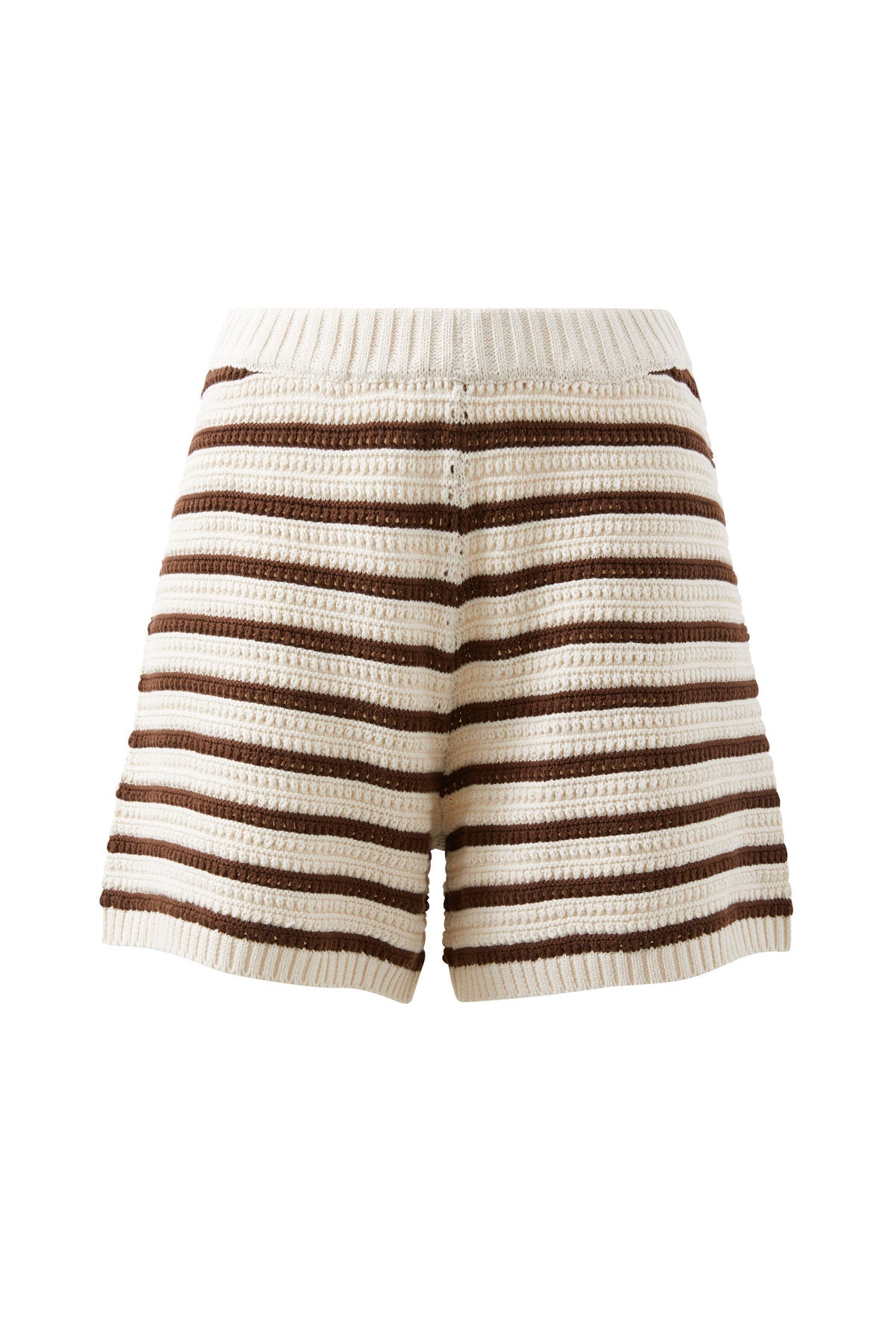 Ceres Life - Molly Textured Knit Short - Chocolate Stripe