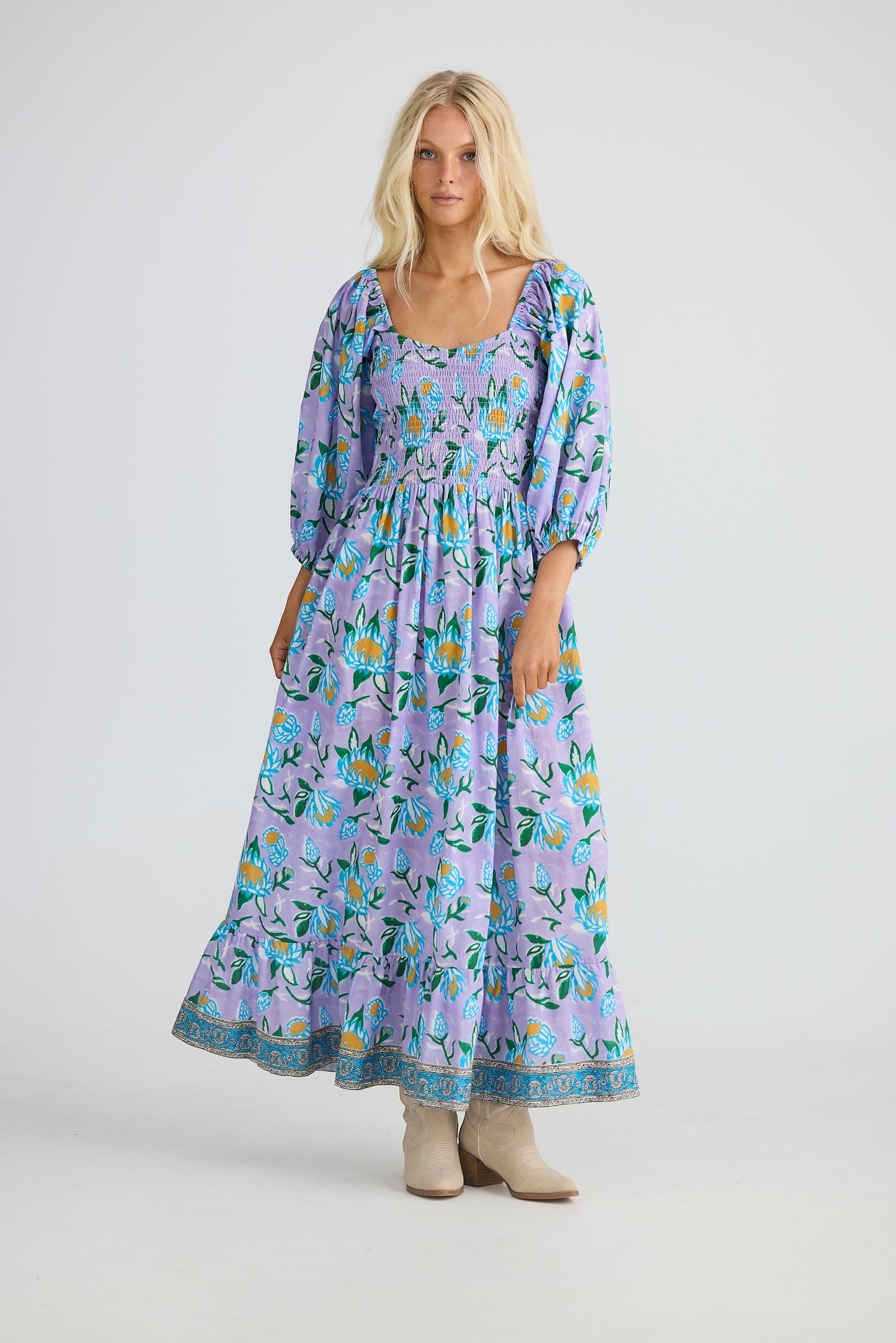 Talisman - Emelina Midi Dress - Lilac Lotus