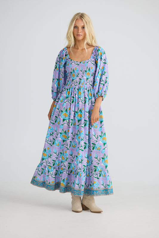 Talisman - Emelina Midi Dress - Lilac Lotus