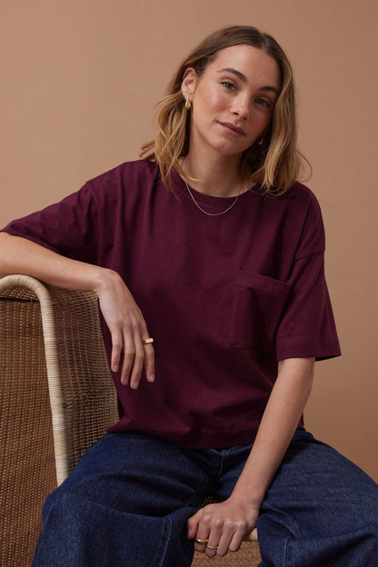 Ceres Life - Boxy Pocket Tee - Raisin