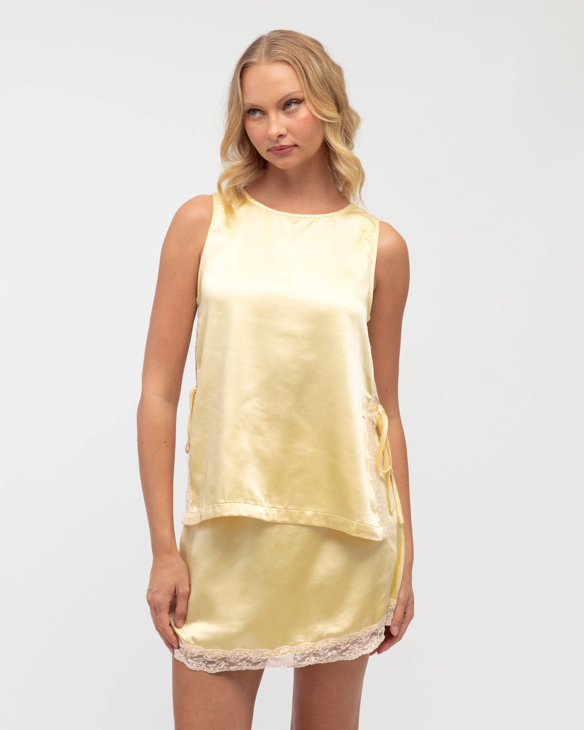 NEW IN Paper Heart - Joyce Satin Top - Butter Yellow - (Pre-Order)
