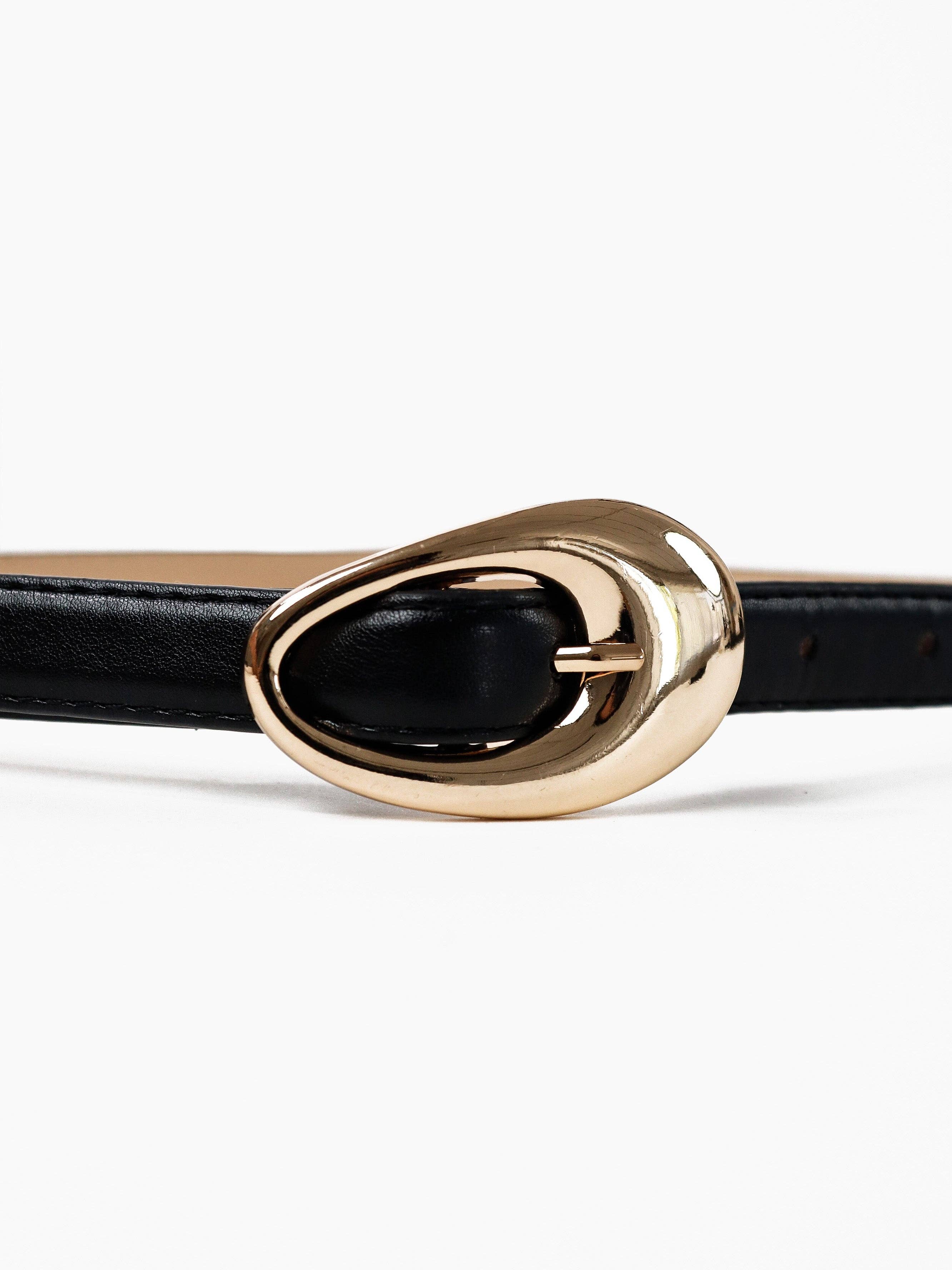 Celina Organic Buckle Black Belt
