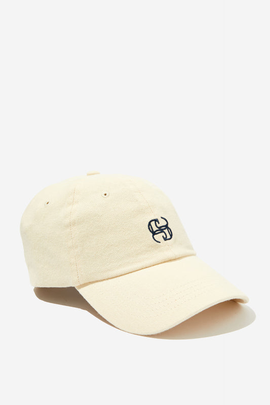 Ceres Life - Pip Everyday Cap -Ecru/Navy Stitch