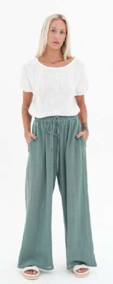 Carbon the Label - Lucie Ramie Pant - Seafoam Green