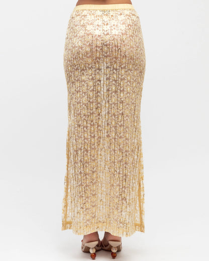 NEW IN Paper Heart - Sequin Lace Midi Skirt - Cream - (Pre-Order)