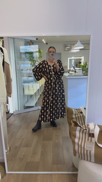 SALE item - Zee Midi Dress - Casablanca Tile